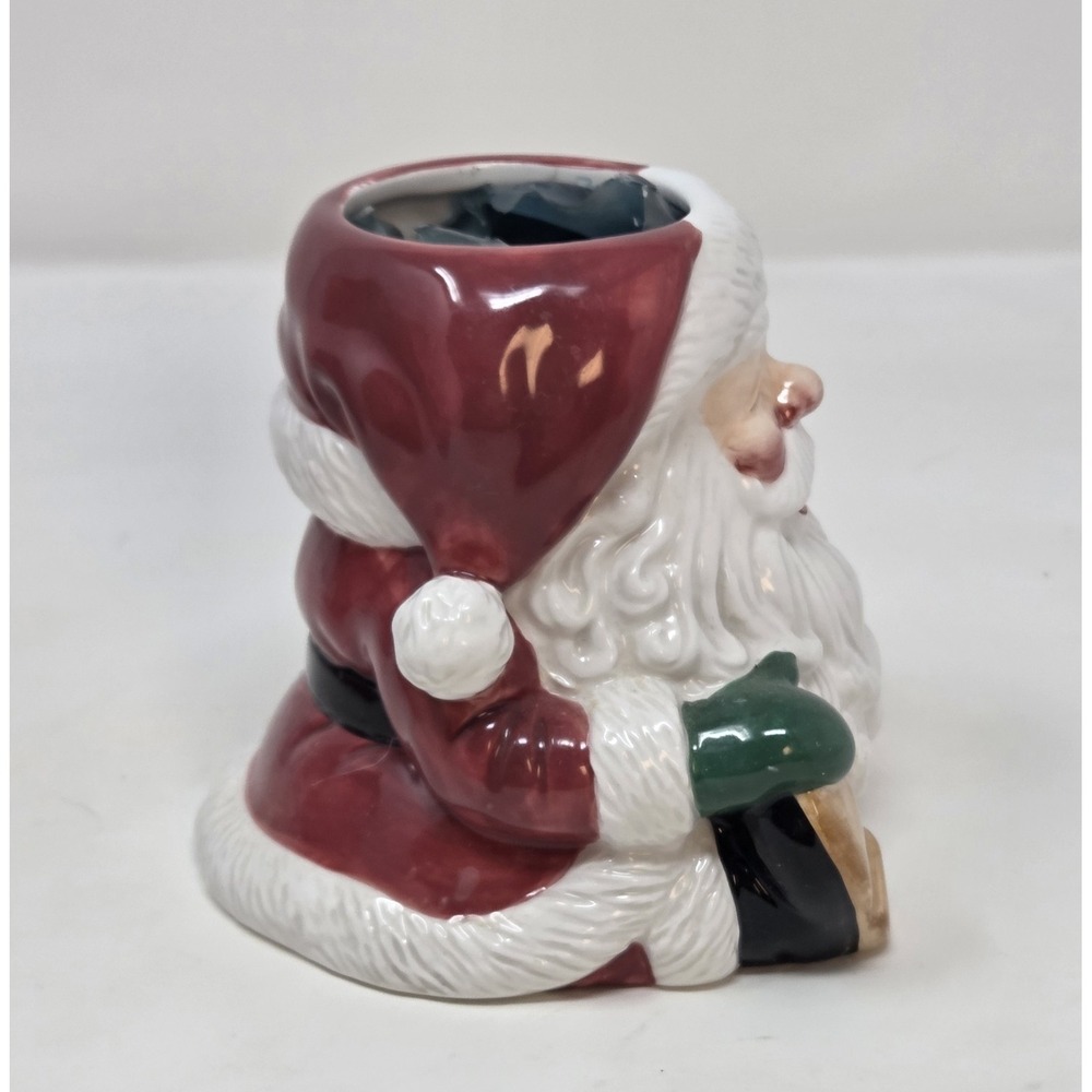 Fitz and Floyd Essentials Santa Claus Head Vase Candle Holder Vintage 1990s - Picture 2 of 9